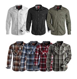 Esprit Herrenhemden Slim Fit Long Sleeve Cotton Stripe & Check Shirts für etwa 22,50 Euro