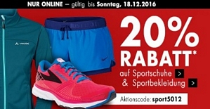 Karstadt: 20 Prozent Rabatt auf Sportbekleidung und -schuhe