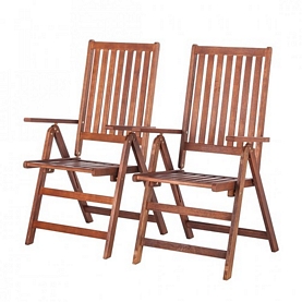Klappstuhl 2er-Set aus Massivholz für z.B. Terrasse oder Balkon