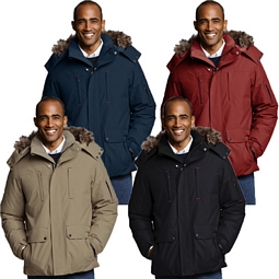 LANDS‘ END Herren Daunenjacke mit Kapuze in verschiedenen Farben