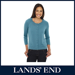 Land’s End Kaschmir Strickjacke mit 3/4-Ärrmeln