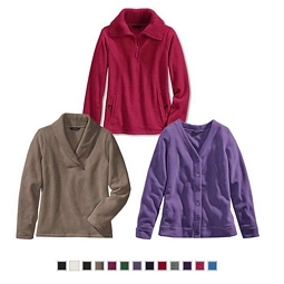 LANDS‘ END Damen Cardigan, Pullover oder Troyer Fleece