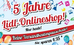 LIDL Onlineshop: Nur heute keine Versandkosten (4,95 Euro sparen)