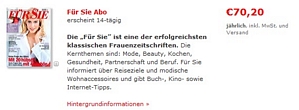 Jahresabo Für Sie für effektiv 20 Cent