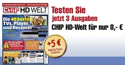 MAGclub: 3 Ausgaben CHIP HD-Welt + 5 Euro ShoppingBON-Gutschein für 8 Euro