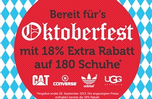 MandMDirect: Oktoberfest-Aktion mit 18 Prozent Rabatt auf 180 Schuhe
