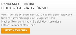 Kostenlose Fotoabzüge und Fotobücher für MasterCard-Nutzer