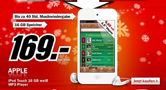 Apple iPod touch 16GB Weiß (4. Generation) bei Media Markt