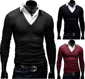Merish Hemd 2 in 1 Pullover Slim Fit
