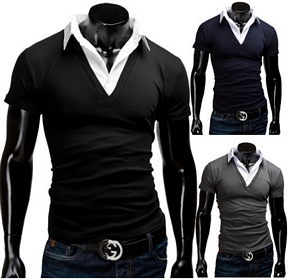 Merish 2 in 1 Polo V Neck Slim-Fit