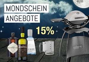 Galeria Kaufhof Mondscheintarif – 15 Prozent Rabatt auf Grills, Grillzubehör und Whisky