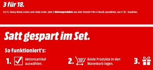 Media Markt – 3 Artikel für 18 Euro kaufen – diverse DVDs, CDs und Blu-Rays zu günstigen Preisen