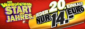 Media Markt: Jeder 20. Einkauf nur 14 Euro (02.01. – 04.01.14)