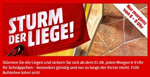 Media Markt – Playa Del Spar – Sturm der Liegen mit tollen Angeboten täglich ab 06:00 Uhr bis 09:00 Uhr