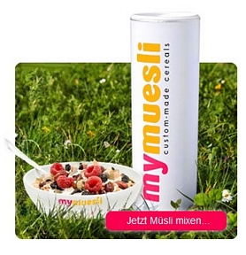 mymuesli: Müsli selber zusammenstellen mit 20 Prozent-Gutschein