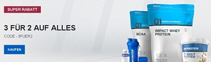 MyProtein: 3 für 2 auf alle Artikel + gratis Versand ab 49 Euro Bestellwert