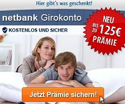 netbank: Bis zu 125 Euro Prämie bei Eröffnung eines neuen Girokontos