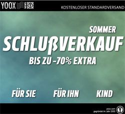YOOX: Kostenloser Versand und bis zu 70% Rabatt
