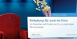 2 kostenlose Kinokarten für o2-Mobilfunkkunden und o2-DSL-/Festnetz-Kunden (ehemals Alice)