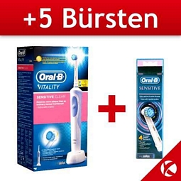 Oral-B Vitality Sensitive Clean + 5x Oral-B Sensitive Bürsten