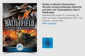 Klassiker Battlefield 1942 bei Origin kostenlos herunterladen