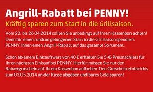 Penny: Für mindestens 40 Euro einkaufen und 5 Euro-Gutschein erhalten am 03.02.2017