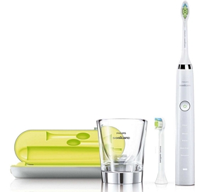 PHILIPS Sonicare DaimondClean Zahnbürste HX9332/04 Schallzahnbürste + Ladeglas