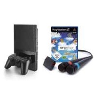 Playstation 2 Black + SingStar Disney + 2 Mikrofone