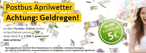 Postbus: Aktion April-Wetter mit Tickets ab 5 Euro