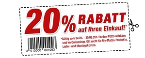 POCO – 20 Prozent Rabatt auf den gesamten Einkauf