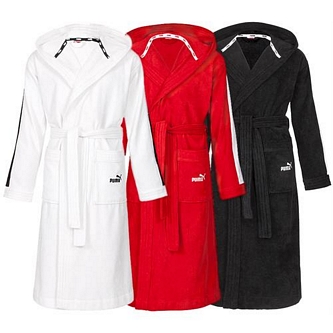 PUMA Bademantel für Damen und Herren weiß, rot, schwarz