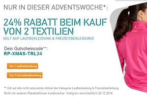 Runners Point – 24 Prozent Rabatt bei Runners Point auf 2 Textilien (gilt für Lauf- & Freizeitbekleidung)
