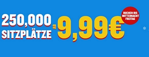 RYANAIR: 250.000 Sitzplätze für jeweils nur 9,99 Euro