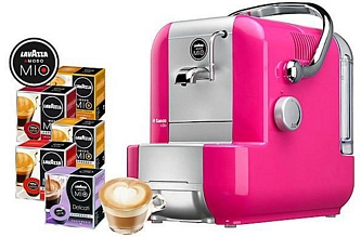 Saeco Lavazza A Modo Mio Extra fuchsia Kapselmaschine inkl. 5 Packungen Kapseln