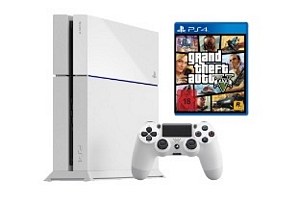Sony PS4 PlayStation 4 Konsole weiß inkl. Grand Theft Auto 5
