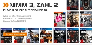 Saturn: 3 kaufen und 2 bezahlen (Filme und Games)