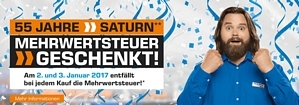 Saturn: Mehrwertsteuer geschenkt – 19 Prozent Rabatt bis zum 03. Januar 2016