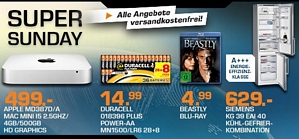 Saturn Super Sunday-Angebote am 05. Oktober 2014