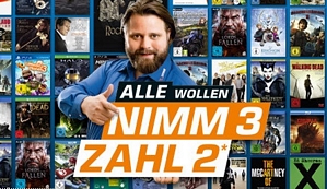 Saturn: Nimm 3, zahl 2 – günstige Filme, Musik, Games und mehr