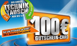 Saturn: Produkt im Wert von mindestens 499 Euro kaufen und 100 Euro Gutscheinkarte für den nächsten Einkauf erhalten