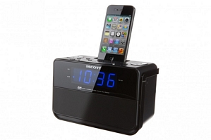 Scott i-CSX 15 Radiowecker schwarz für iPhone / iPod