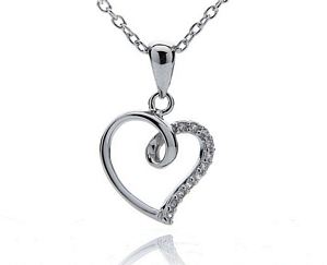 Anhänger Kristall-Herz aus 925er Sterling Silber für 0,00 Euro (nur 4,95 Euro Versandkosten)