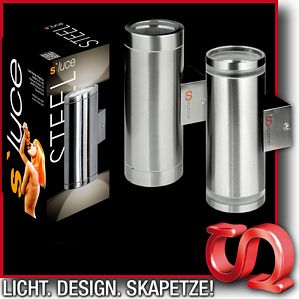 s`luce STEEL Wandlampe Aussenlampe Wandleuchte Aussenleuchte Gartenlampe