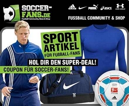 soccer-fans.de-Gutschein im Wert von 50 Euro ab 17,99 Euro