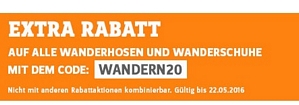 Sportscheck: 20 Prozent Extra-Rabatt auf Wanderschuhe und -hosen