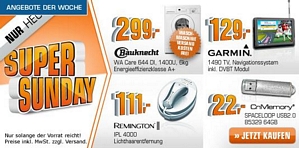 Saturn Super Sunday: 4 kleine Schnäppchen z.B. Waschmaschine Bauknecht WA Care 644DI für 299 Euro inkl. Versand