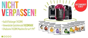 Diverse Tassimo-Maschinen für 9,99 Euro beim gleichzeitigen Kauf von 8 Packungen Tassimo