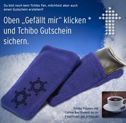 Facebook-Fan von Tchibo werden und Kaffee-oder Taschen-Heizkissen kostenlos erhalten