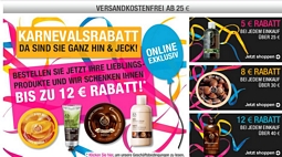 The Body Shop: Karnevalsspecial mit bis zu 12 Euro Rabatt je Bestelllung + Versandkostenfreiheit ab 25 Euro