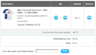 thehut-nike-shirts-50-prozent-rabatt-screenshot-basket
